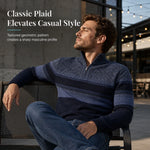Fleece Lined Plaid Cardigan Sweater