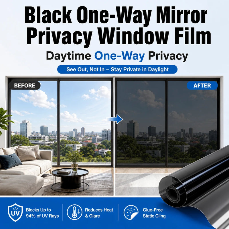 Black One-Way Mirror Privacy Window Film