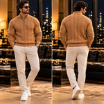 LuxeCable Quarter-Zip Cable Knit Sweater