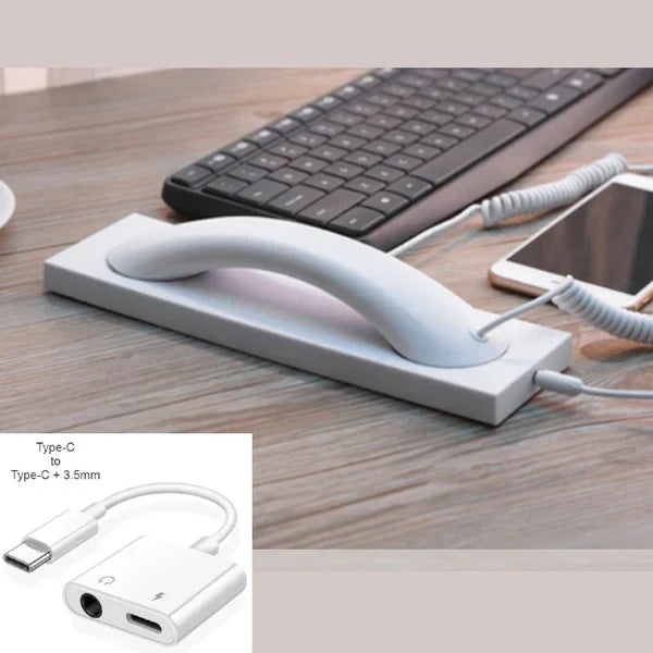 Retro Telephone Handset |Type-C/Lightning to 3.5mm Adapter